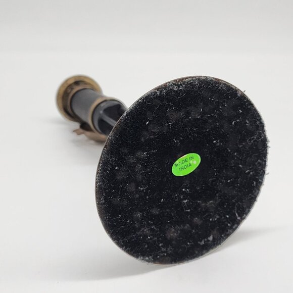 Handcrafted African Tribal Mask Inspired Metal Candle Holder Brass Metal 9" - Picture 8 of 8